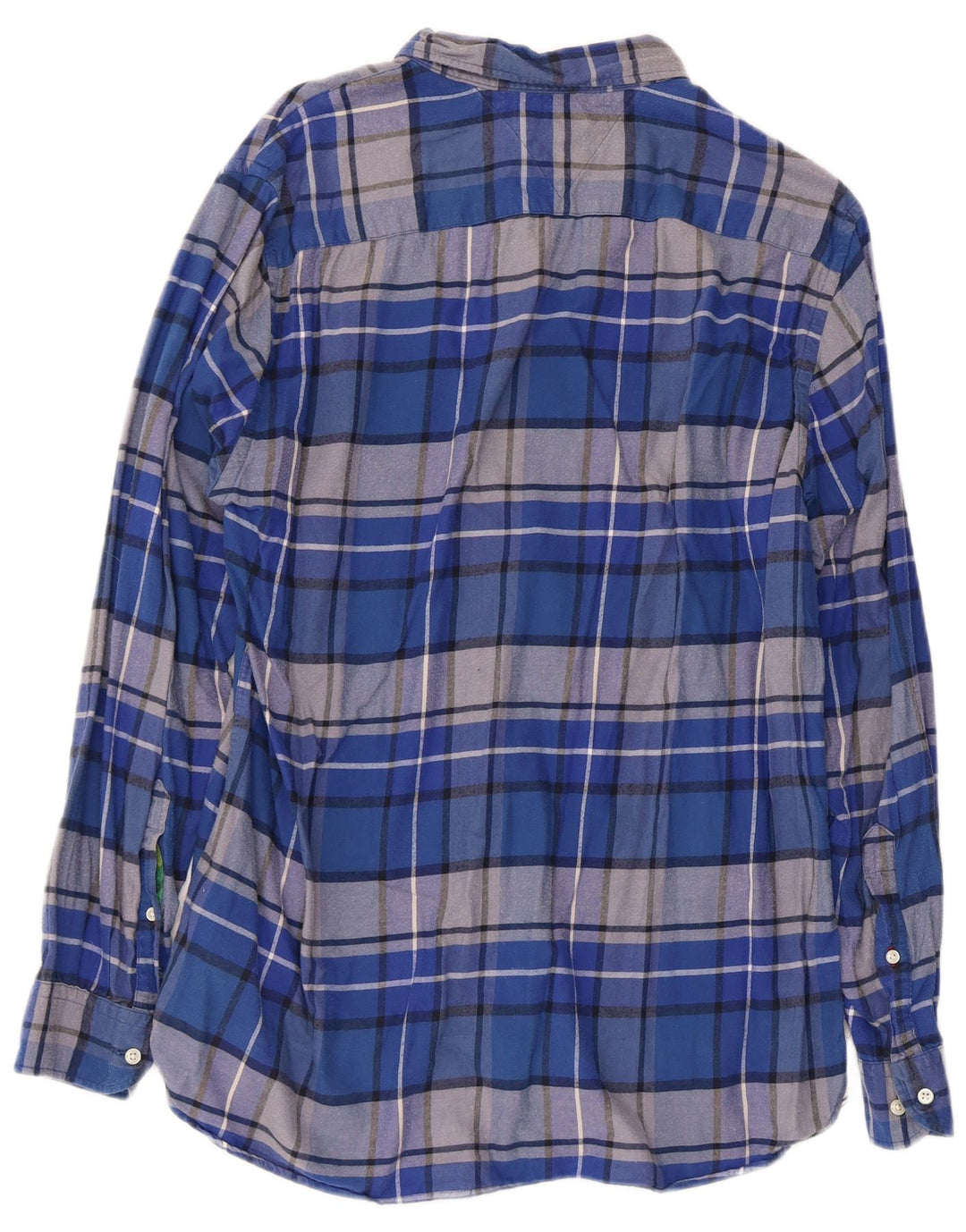 Tommy Hilfiger Chemise coupe classique pour homme en coton à carreaux bleus