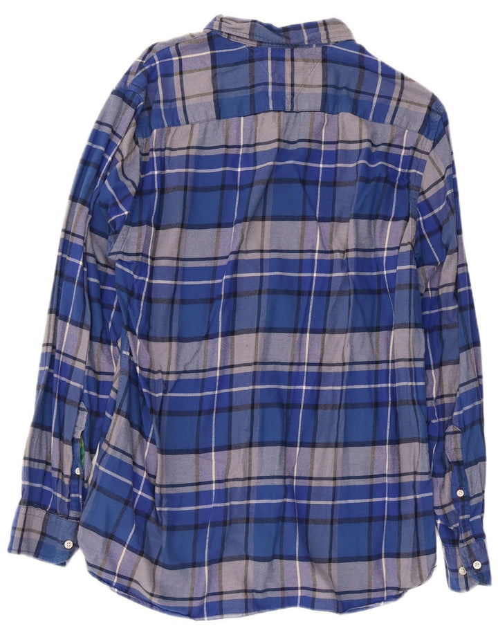 Tommy Hilfiger Chemise coupe classique pour homme en coton à carreaux bleus