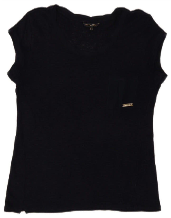 Massimo Dutti T-shirt pour femme UK 12 Bleu marine moyen