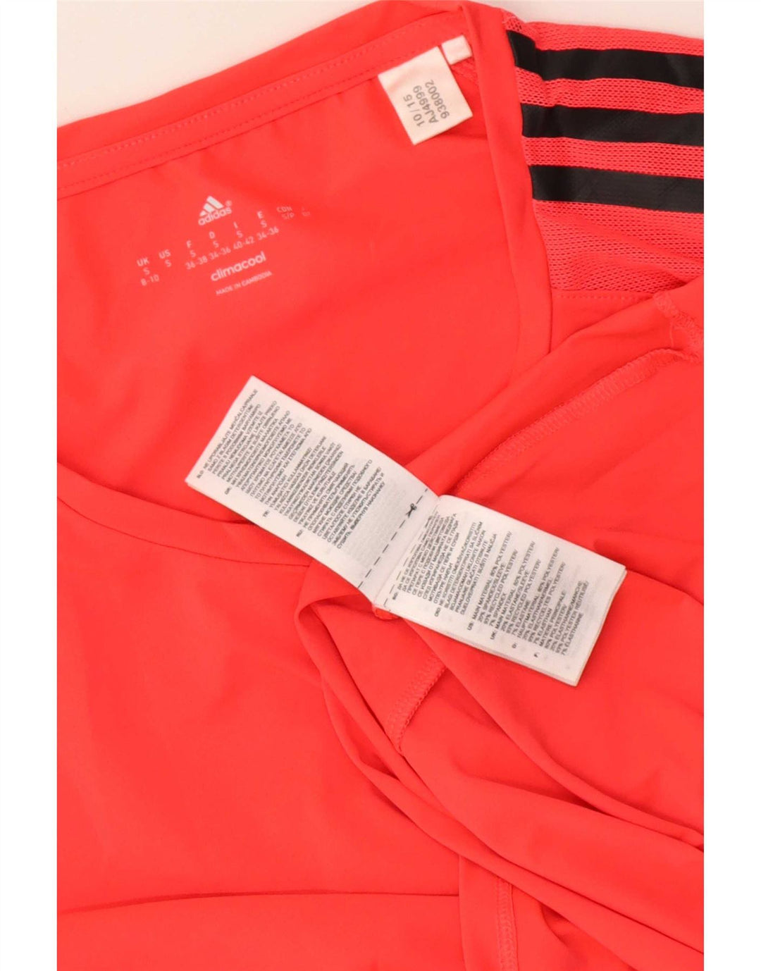Adidas Climacool T-Shirt Top UK 8/10 Petit Rouge Polyester