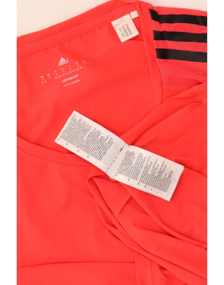 Adidas Climacool T-Shirt Top UK 8/10 Petit Rouge Polyester