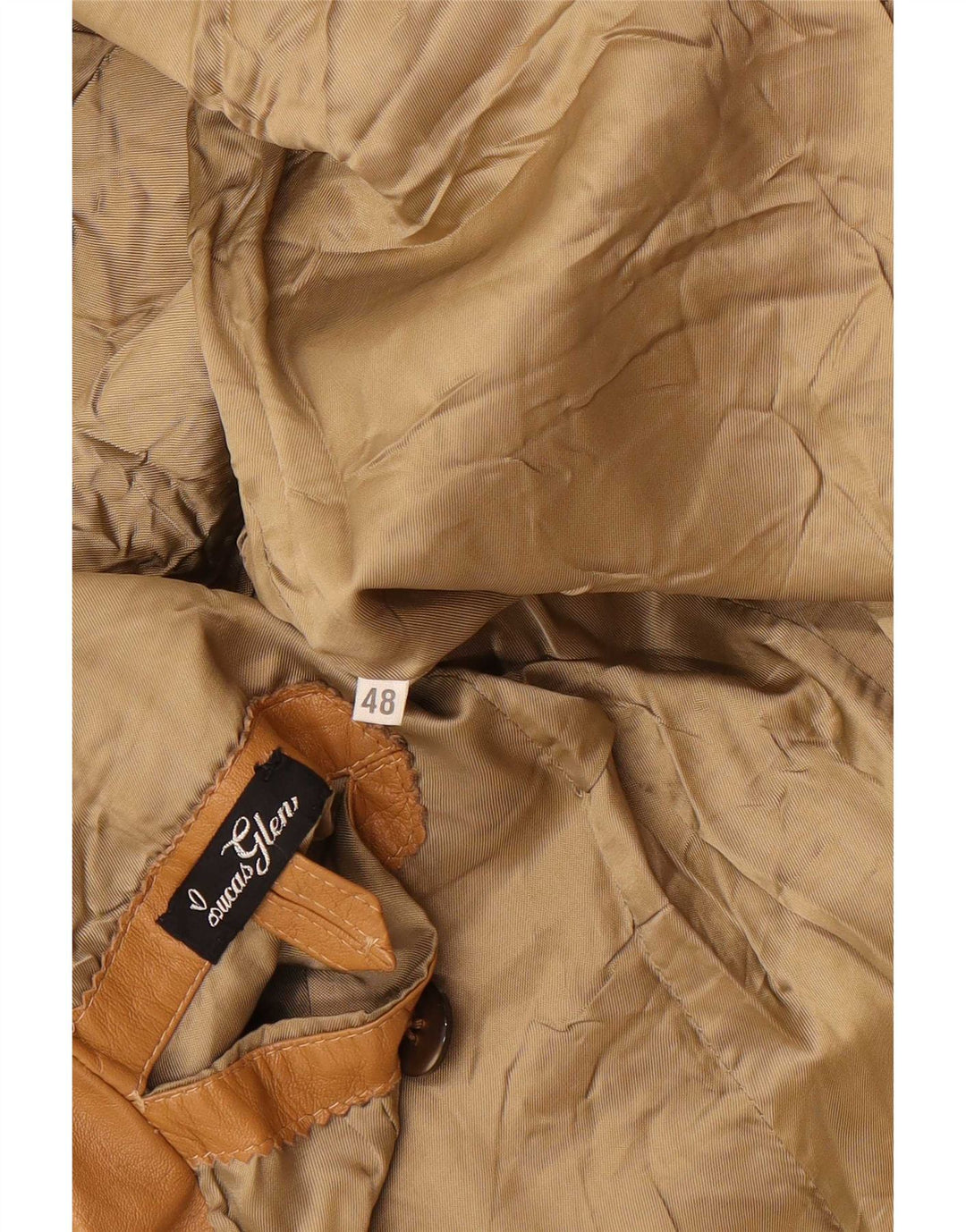 Veste blazer en cuir à 2 boutons vintage pour hommes IT 48 Beige moyen