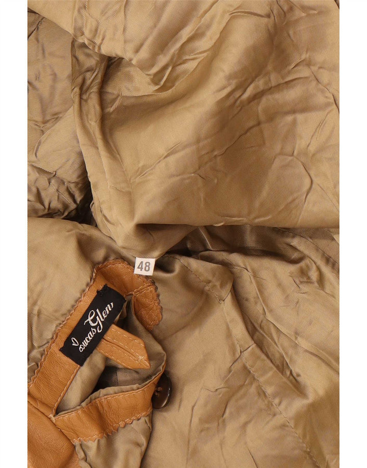Veste blazer en cuir à 2 boutons vintage pour hommes IT 48 Beige moyen