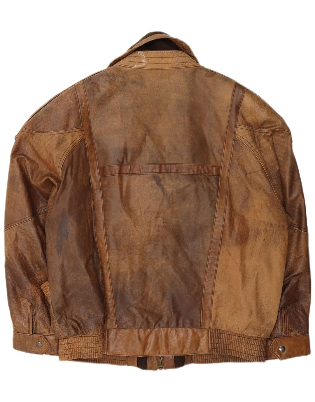 veste en cuir homme vintage IT 50 Grand cuir marron