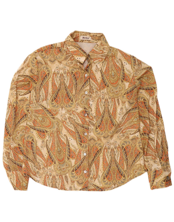Chemise femme vintage IT 50 XL Beige Paisley Polyester