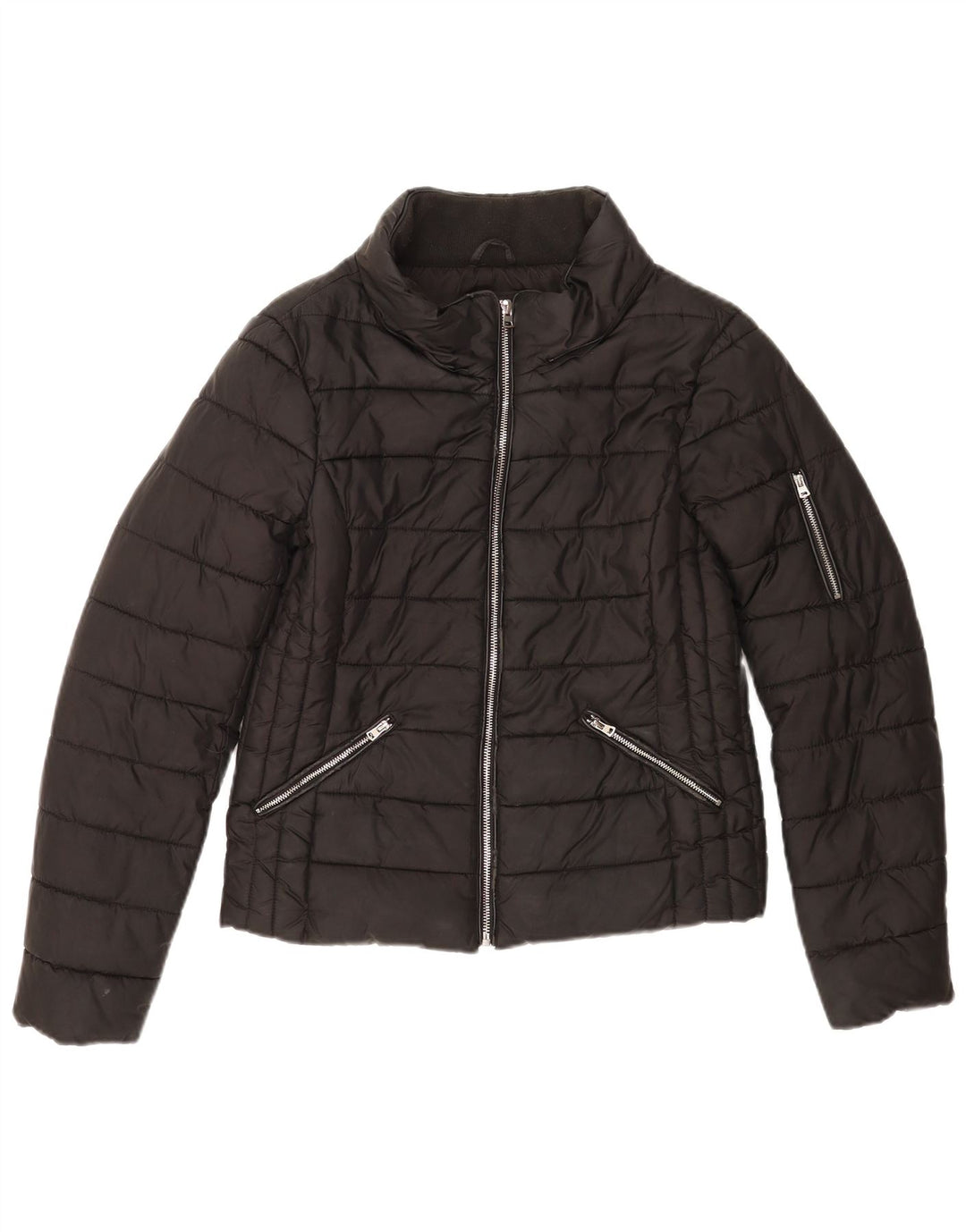 Zara Femme Trafaluc Veste Rembourrée UK 10 Petit Noir
