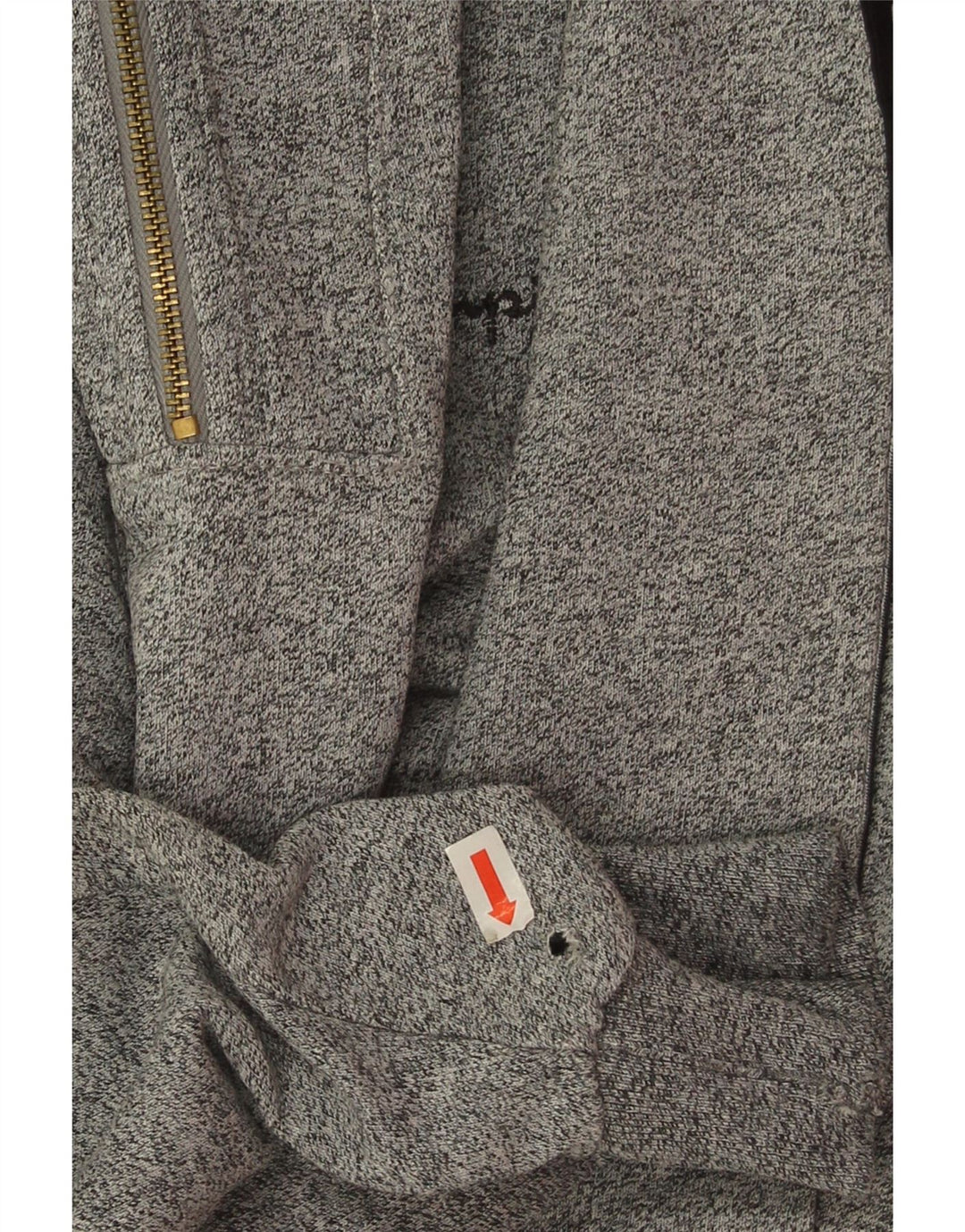 Champion Sweat-Shirt Graphique à Col Zippé Homme Gris Moyen Colorblock