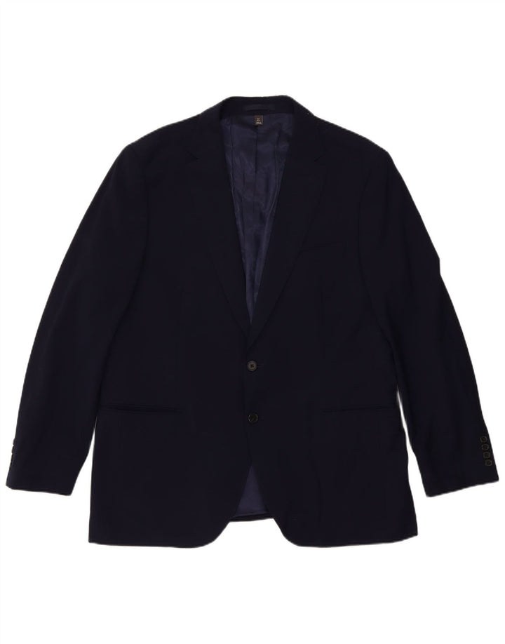 Marks & Spencer Veste blazer à 2 boutons pour homme UK 44 2XL Bleu marine Laine