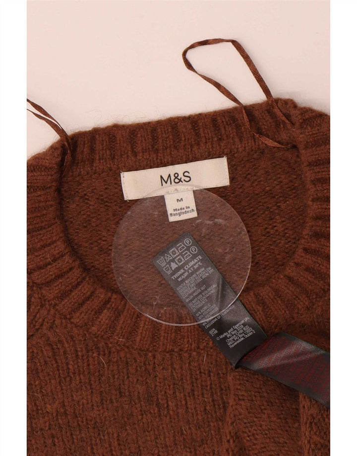 Marks & Spencer Pull à col rond pour femme UK 14 Marron moyen