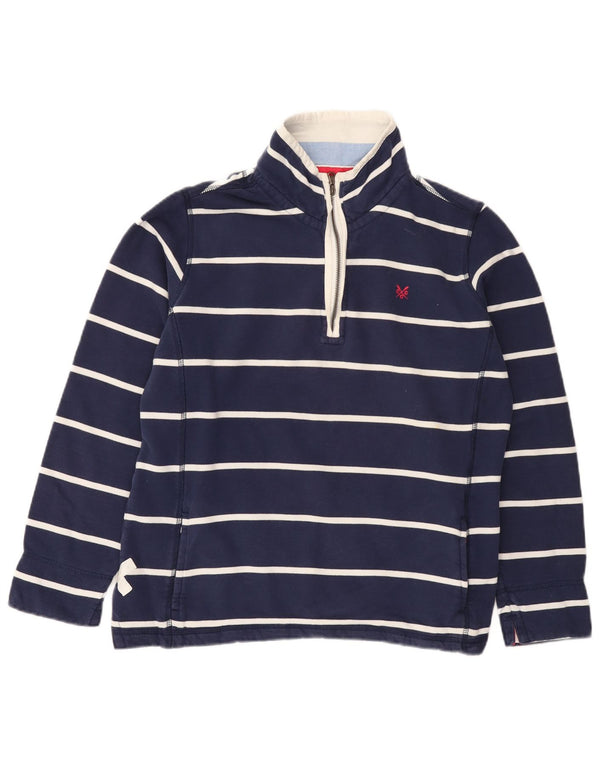 Crew Clothing Sweat-shirt pour femme UK 12 Medium Bleu marine rayé