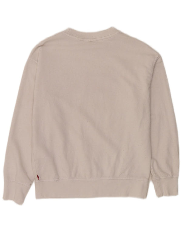 Levi's Sweat-Shirt Oversize Graphique Femme UK 6 XS Coton Blanc