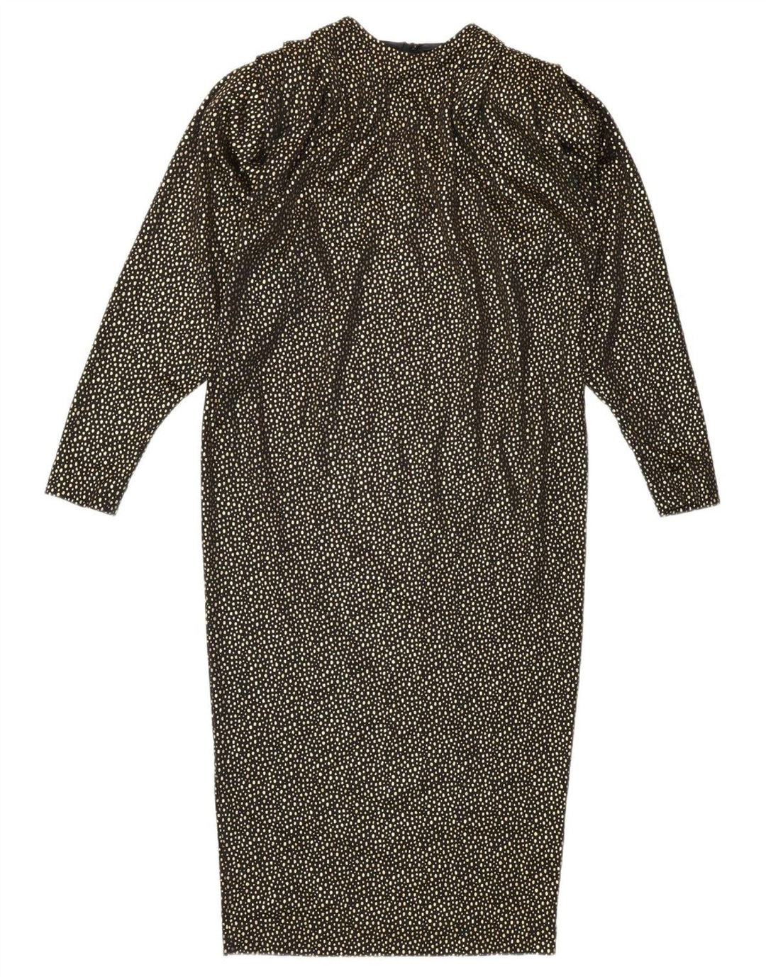 robe droite à manches longues vintage pour femmes IT 42 Or moyen tacheté