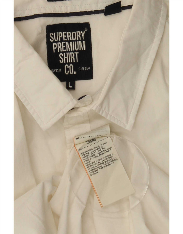 Superdry Chemise à Manches Courtes Homme Grand Blanc Coton