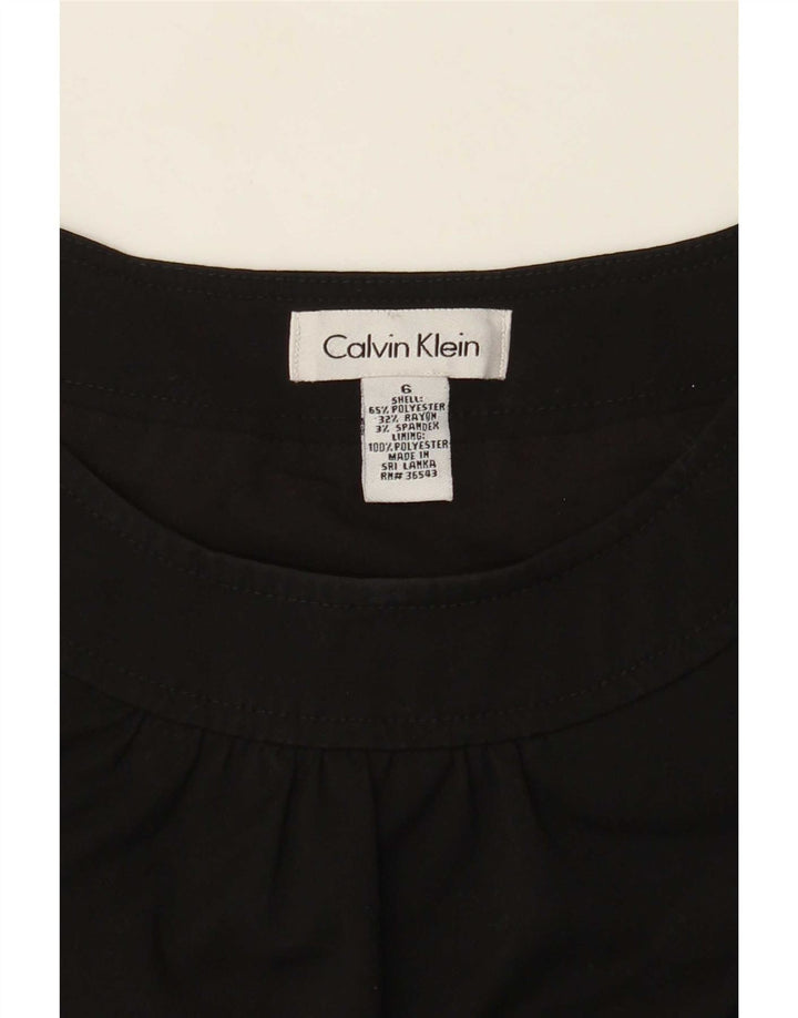 Calvin Klein Robe fourreau sans manches pour femme US 6 Medium Noir Polyester