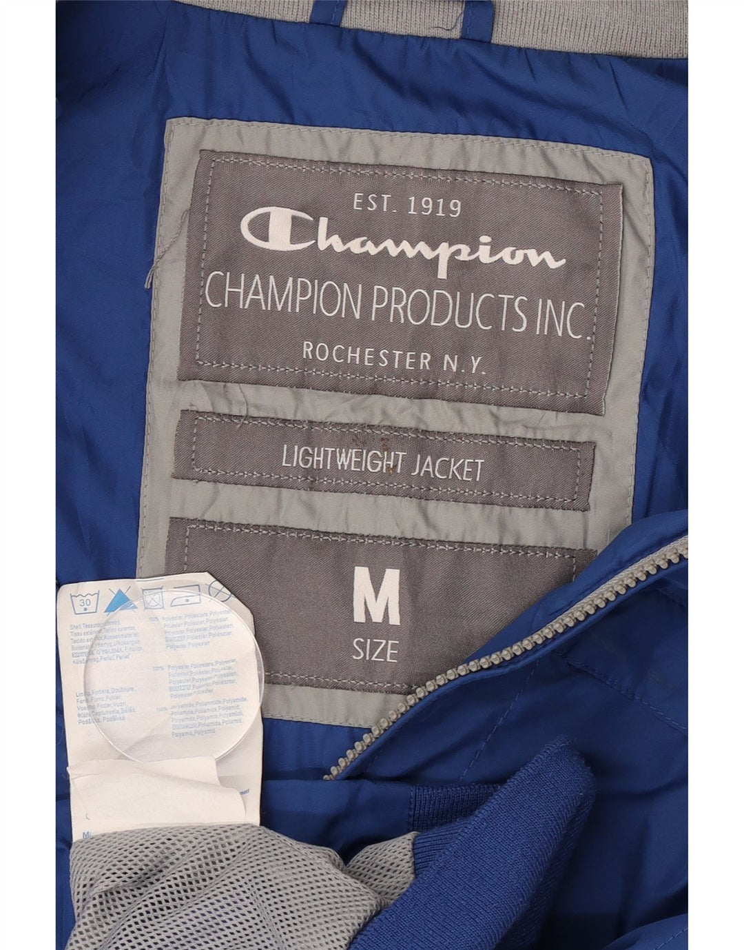 Champion Veste Bomber Homme UK 38 Bleu Moyen Polyester