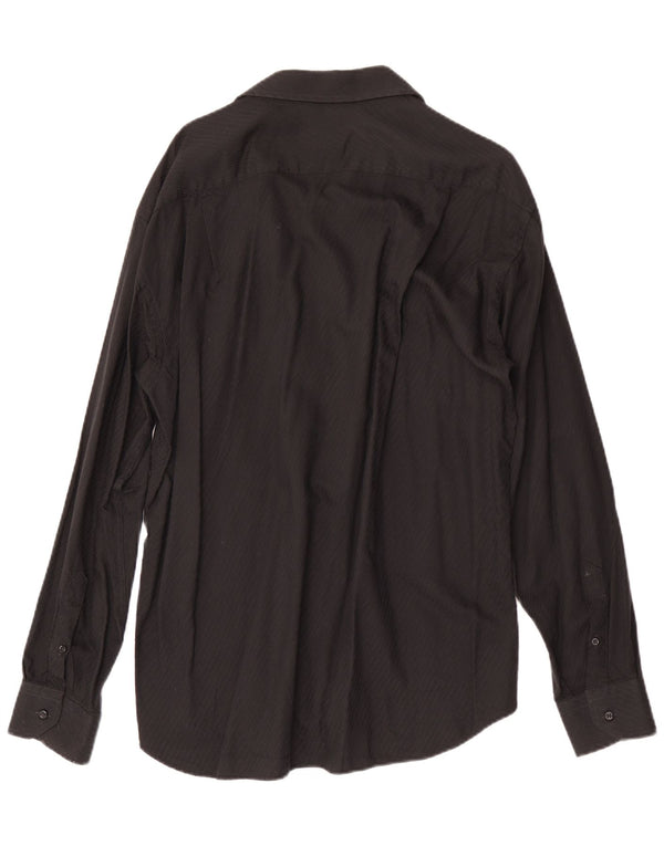 Roccobarocco Chemise Homme Taille 43/17 XL Coton Rayé Noir