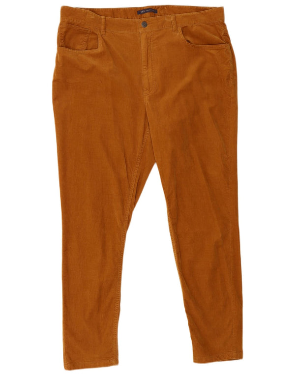 Marks & Spencer Pantalon slim en velours côtelé pour femme UK 18 XL W38 L28 Coton marron