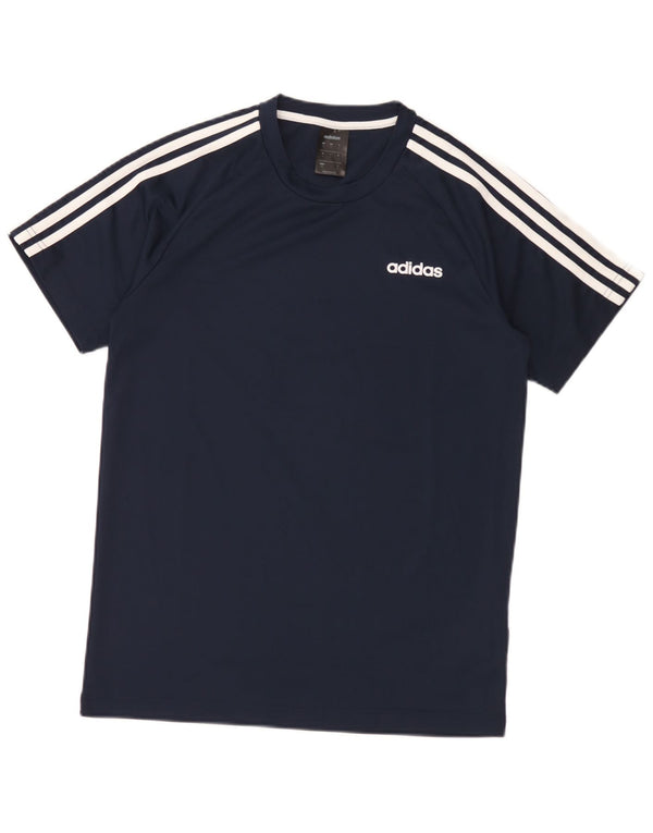 Adidas Hommes Climalite T-Shirt Haut Petit Bleu Marine Polyester