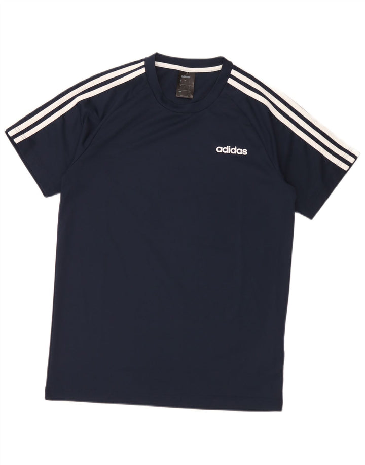 Adidas Hommes Climalite T-Shirt Haut Petit Bleu Marine Polyester