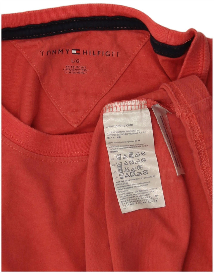 Tommy Hilfiger T-Shirt Homme Haut Large Rose Coton