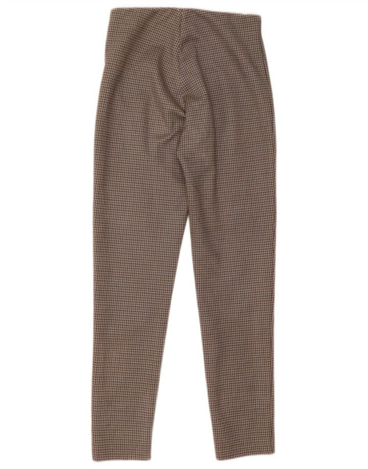 Zara Leggings Femme UK 4 XS Gris Pied-de-Poule Polyester