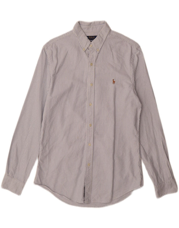 Chemise Slim Fit Homme Polo Ralph Lauren Coton à fines rayures bleu moyen