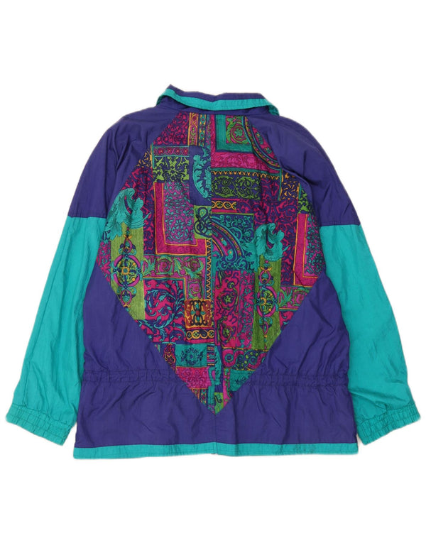 Westbound Veste de pluie surdimensionnée pour femme UK 10 Petit nylon bleu marine Paisley