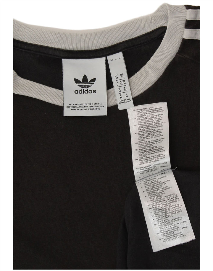 Adidas T-Shirt Femme Top UK 14 Coton Noir Moyen