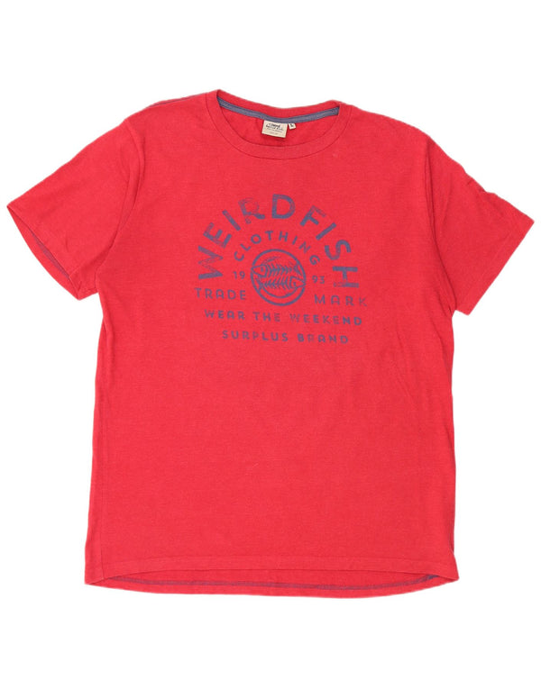 WEIRD FISH T-Shirt graphique pour hommes, grand coton rouge
