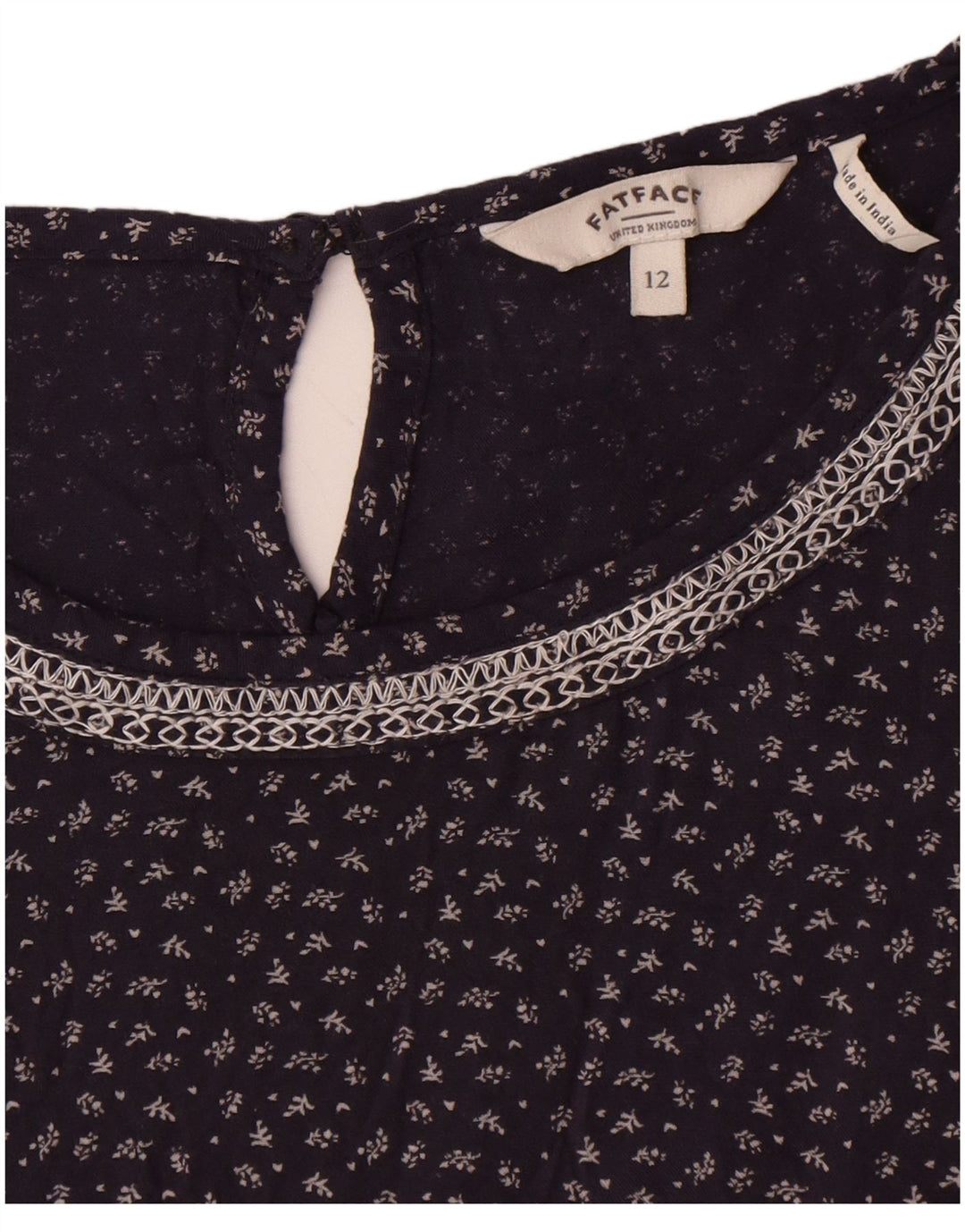 Fat Face Robe droite pour femme UK 42 Medium Bleu marine Floral Viscose