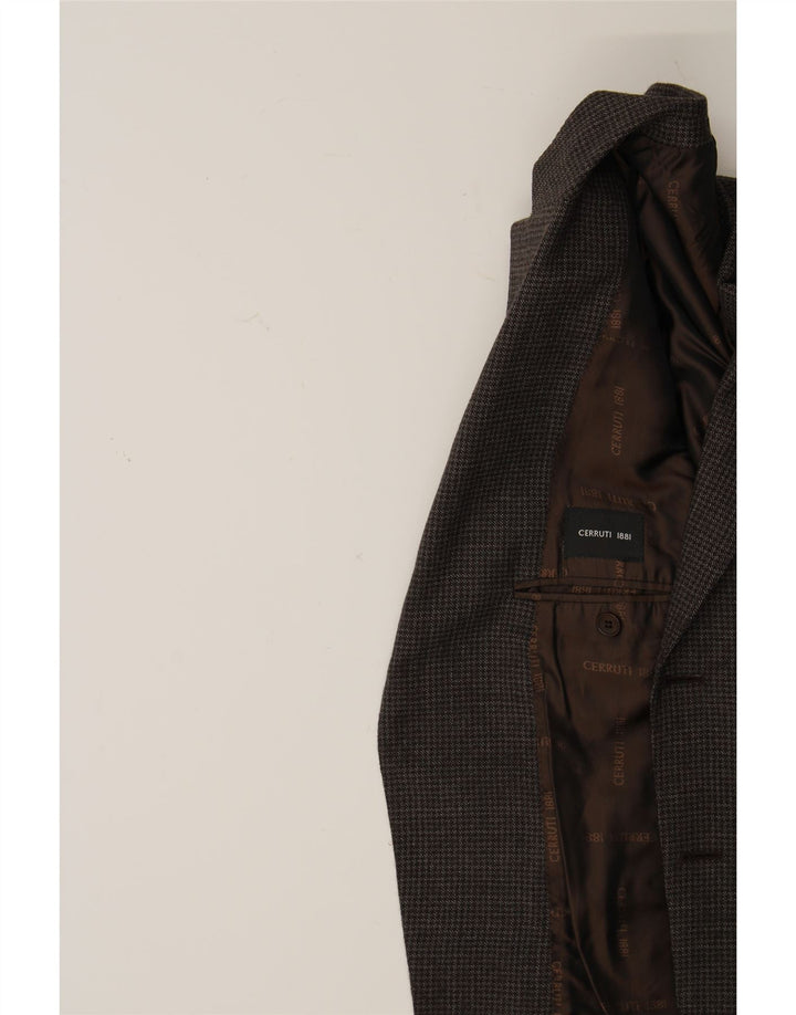 CERRUTI 1881 Mens 2 Button Blazer Jacket IT 52 XL Brown Houndstooth Wool Vintage Cerruti 1881 and Second-Hand Cerruti 1881 from Messina Hembry 