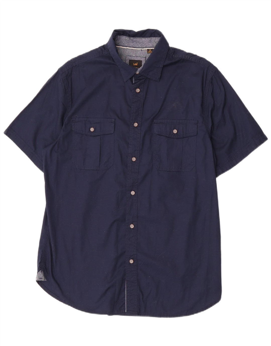 Lee Chemise à Manches Courtes Homme Bleu Marine Moyen Coton