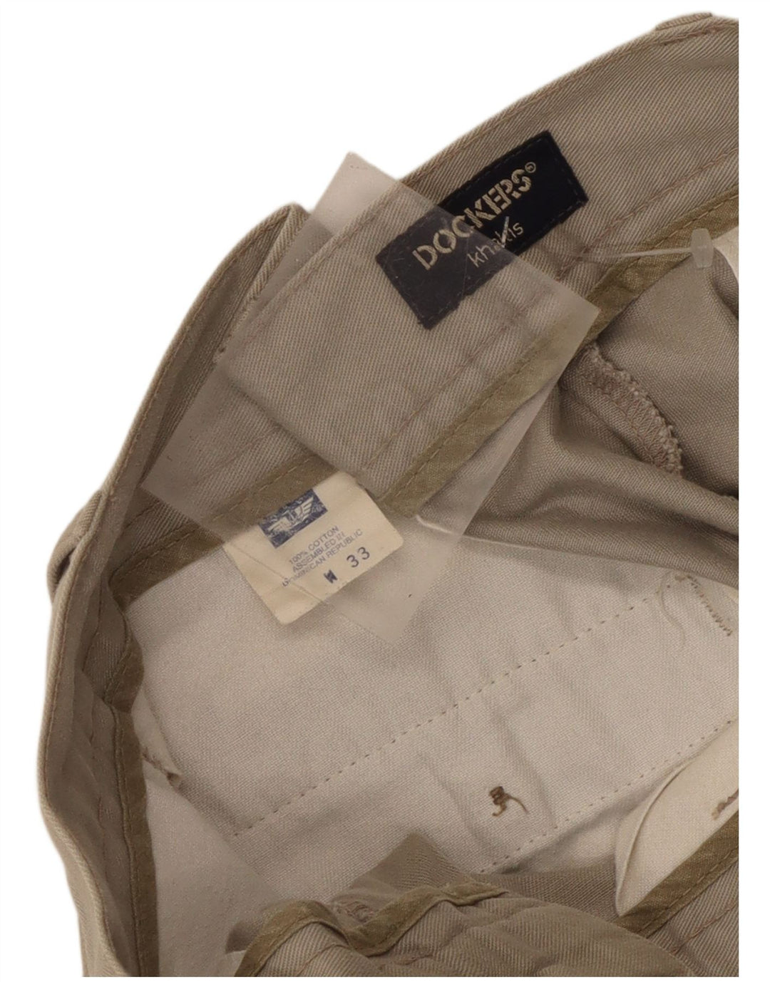 Dockers Short Chino Khakis Pegged W33 Homme Beige Moyen Coton