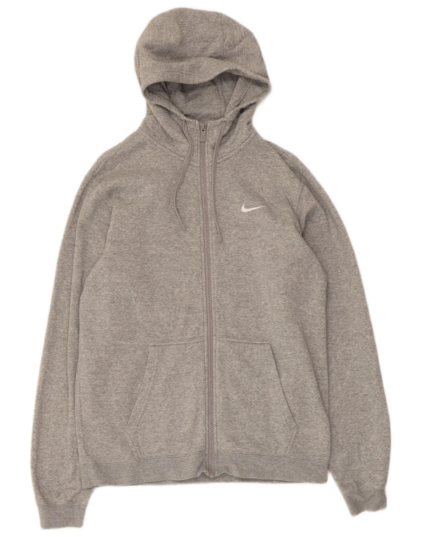 Nike Mens Hooded Zip Hoodie Sweater Medium Grey Cotton