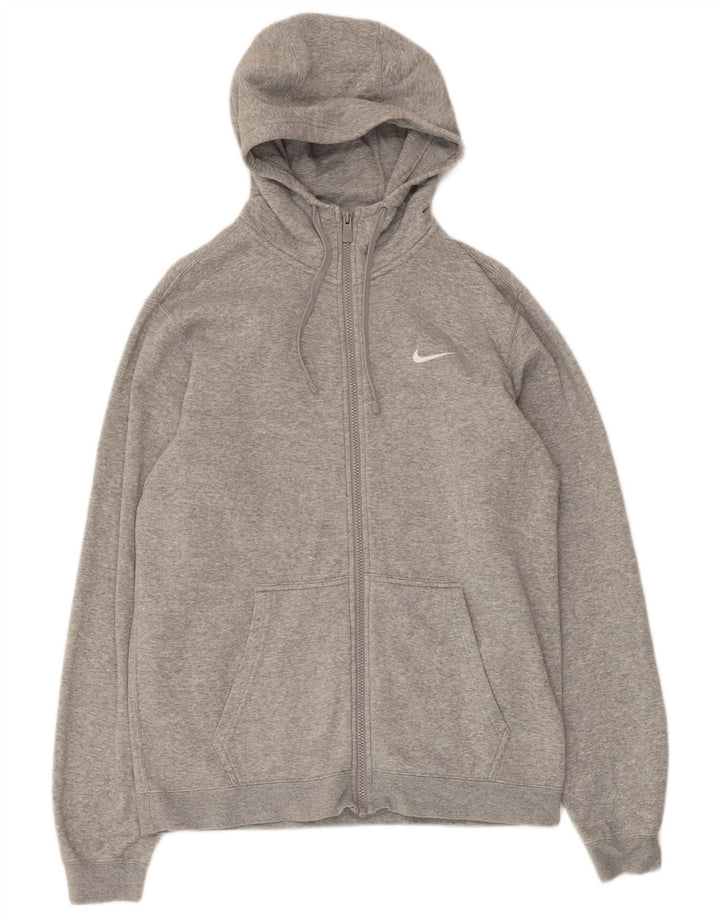 Nike Pull à capuche zippé pour homme en coton gris moyen