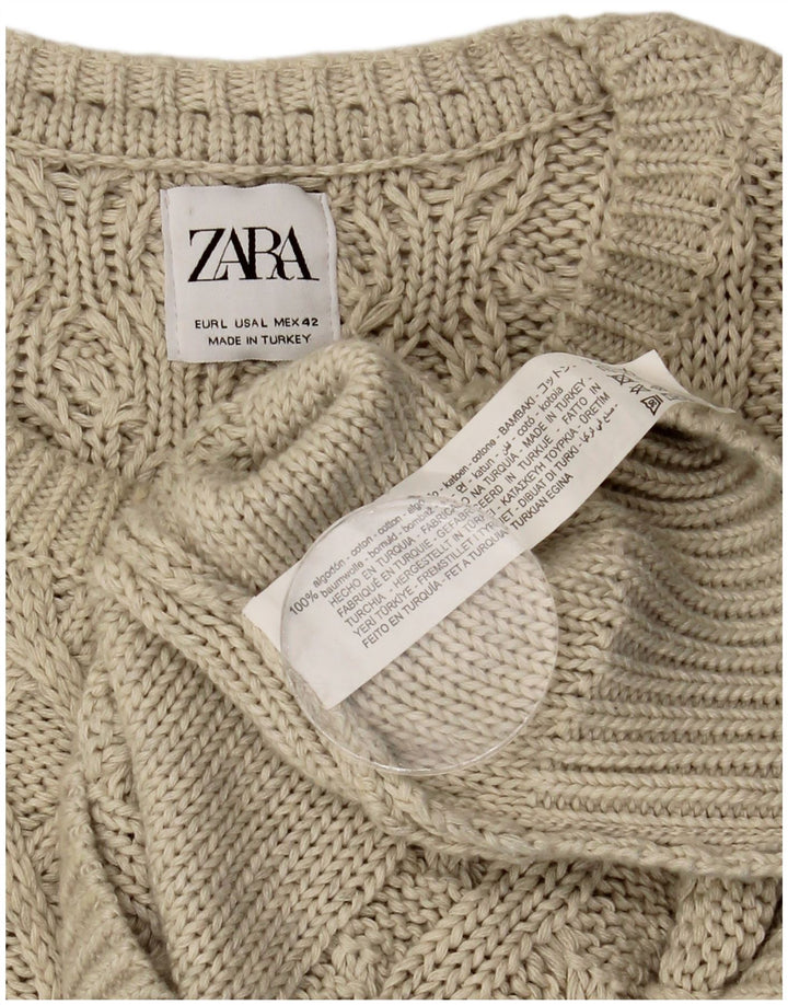 Zara Pull col bateau pour homme en coton beige Large