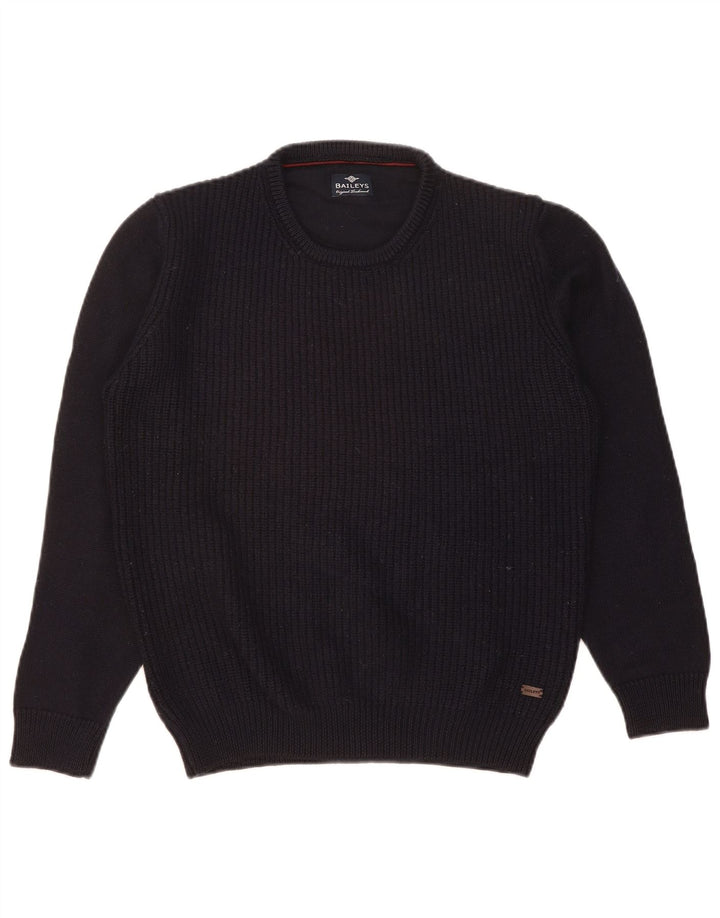 BAILEYS Womens Crew Neck Jumper Sweater UK 16 Large Navy Blue Wool