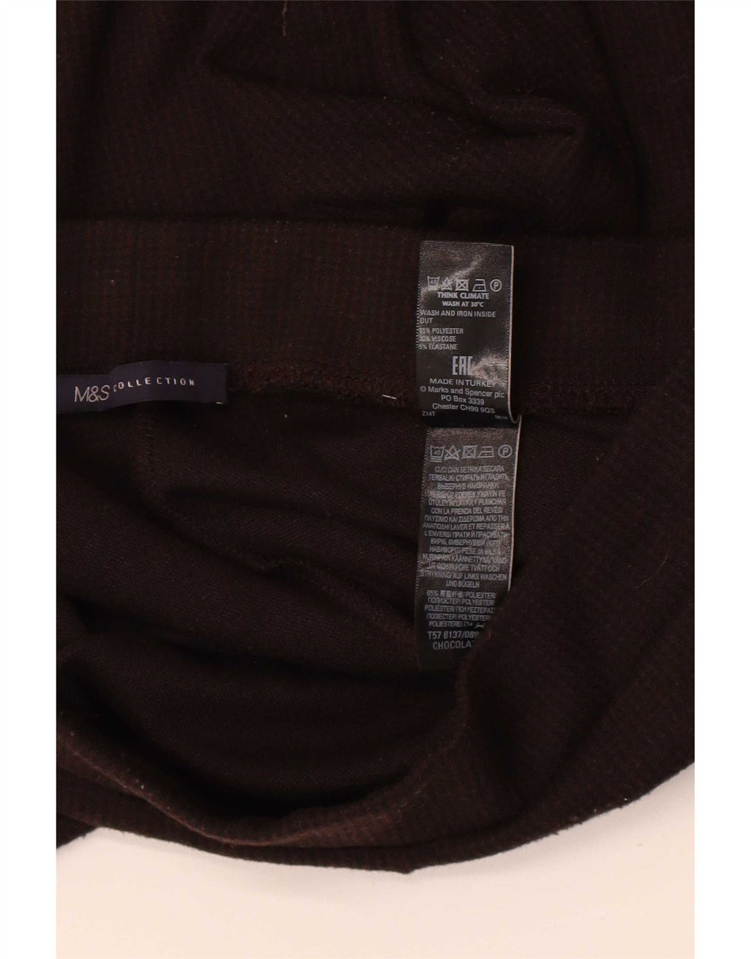 Marks & Spencer Leggings réguliers pour femmes UK 12 Polyester marron moyen