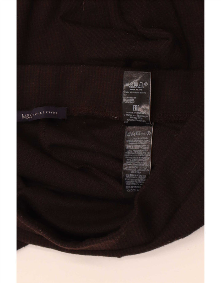 Marks & Spencer Leggings réguliers pour femmes UK 12 Polyester marron moyen