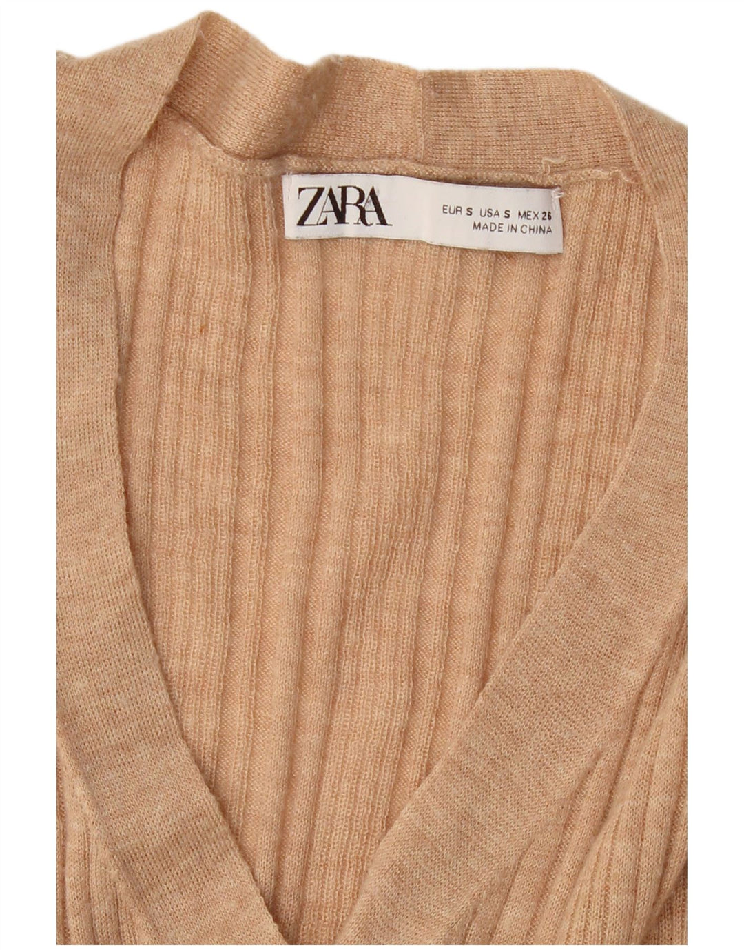 ZARA Femme Cardigan Pull UK 10 Petit Beige