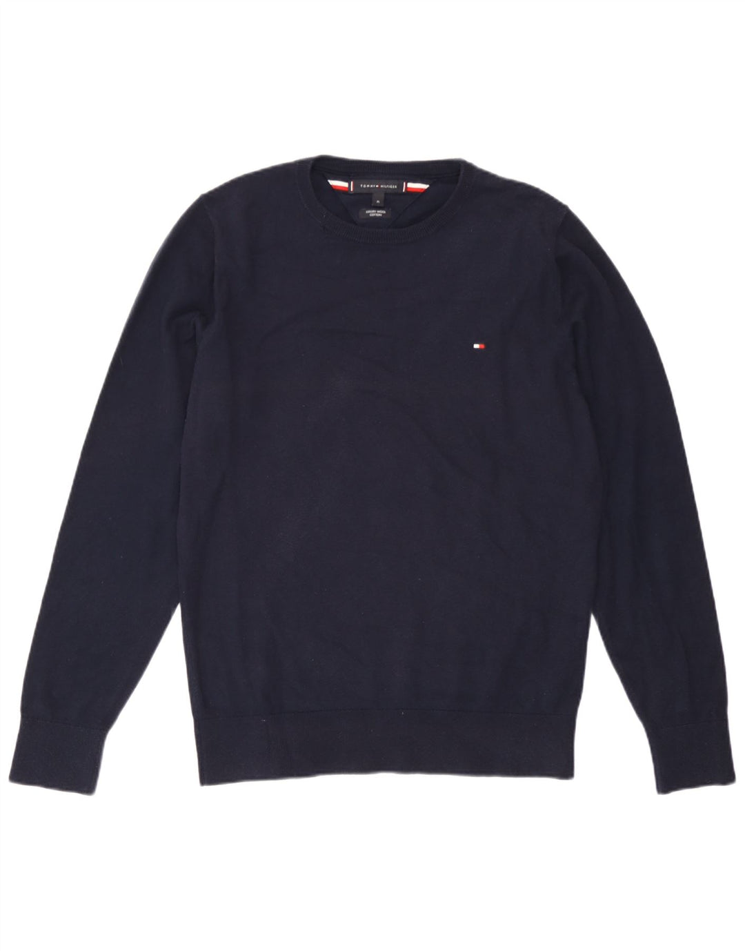 Tommy Hilfiger Pull à col rond pour homme en laine bleu marine moyen