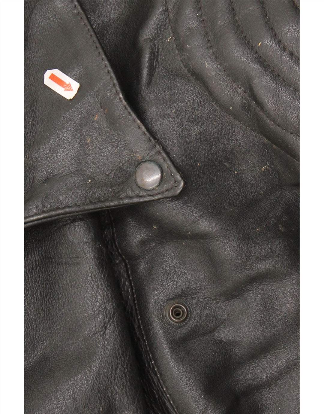 Veste motard en cuir femme vintage UK 22 3XL Cuir noir