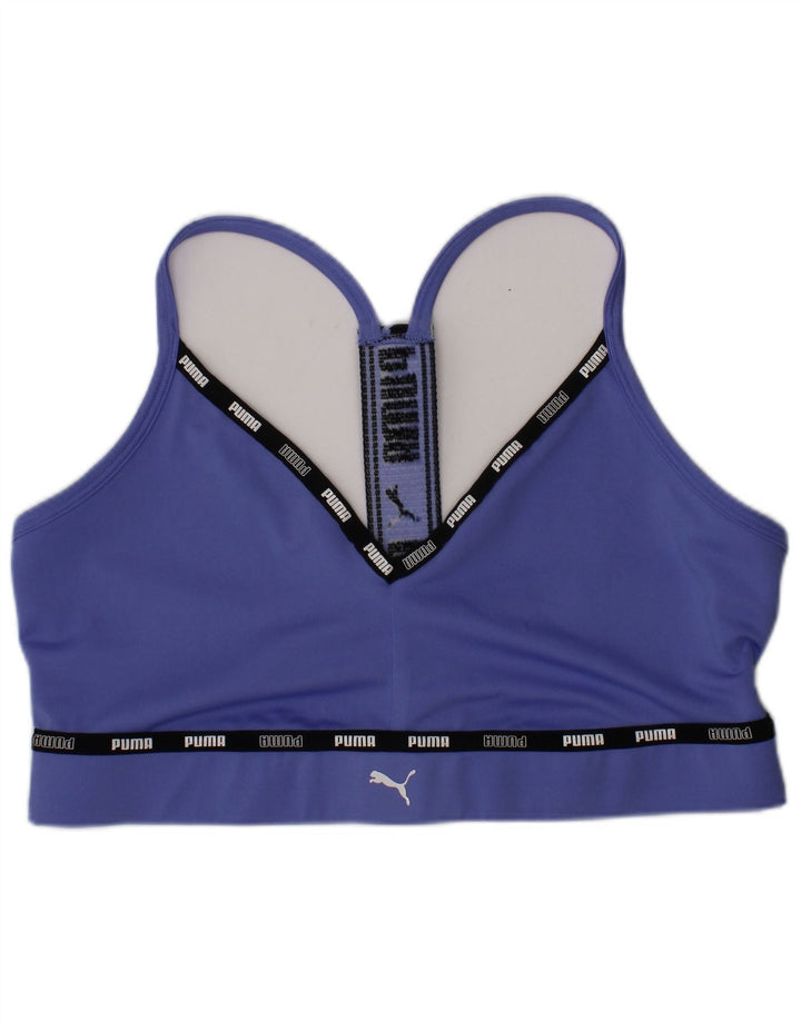Puma Haut de Brassière Graphic Sport Femme Bleu Moyen Polyester Sports