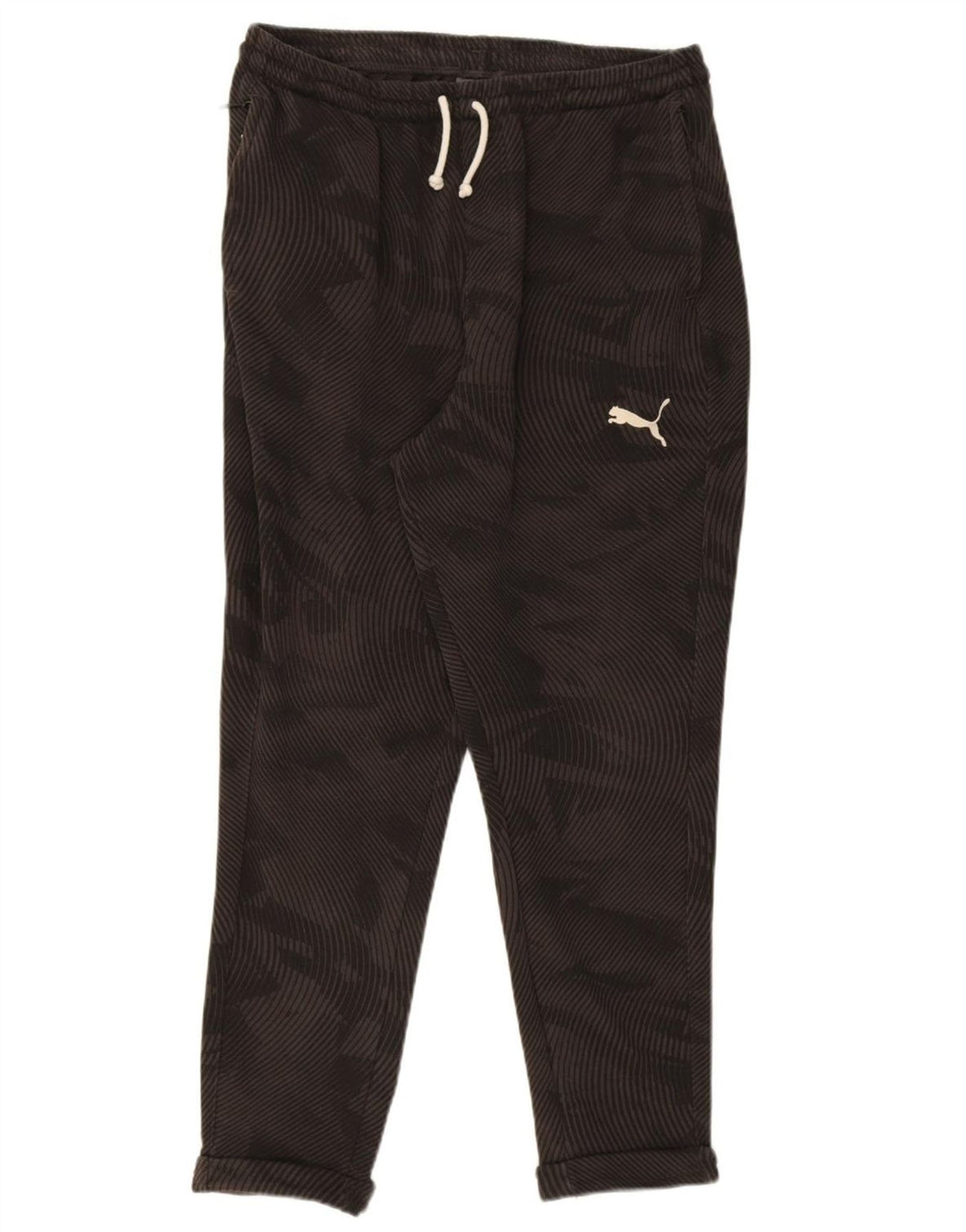 PUMA Mens Tracksuit Trousers Large Black Camouflage Cotton