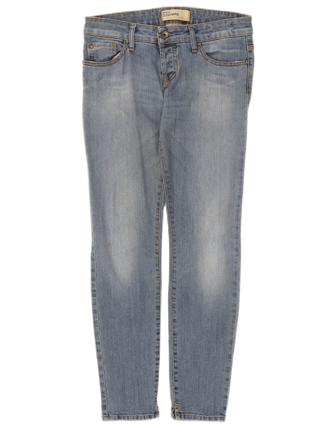 MAISON CLOCHARD Jean Slim Femme W28 L29 Bleu Coton