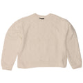 Zara Womens Crop Oversize Sweatshirt Jumper UK 10 Petit Blanc Géométrique