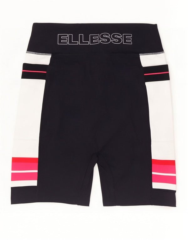 Ellesse Short de sport graphique pour femme UK 12 Medium Black Colourblock