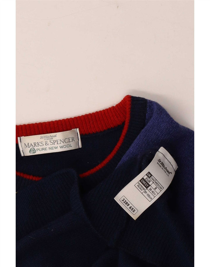 Marks & Spencer Pull Col Ras du Cou Homme Bleu Marine Moyen
