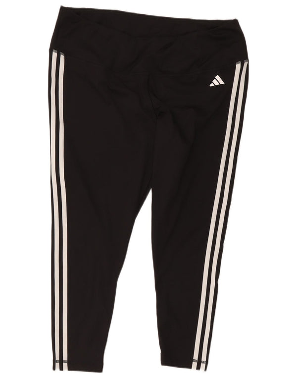 Adidas Pantalon de survêtement Capri coupe ajustée pour femme UK 24/26 2XL Noir