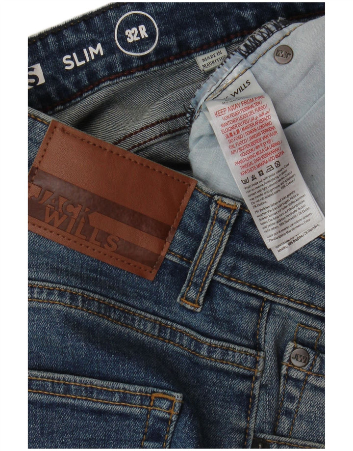 JACK WILLS Jean Slim Homme W32 L32 Bleu Coton